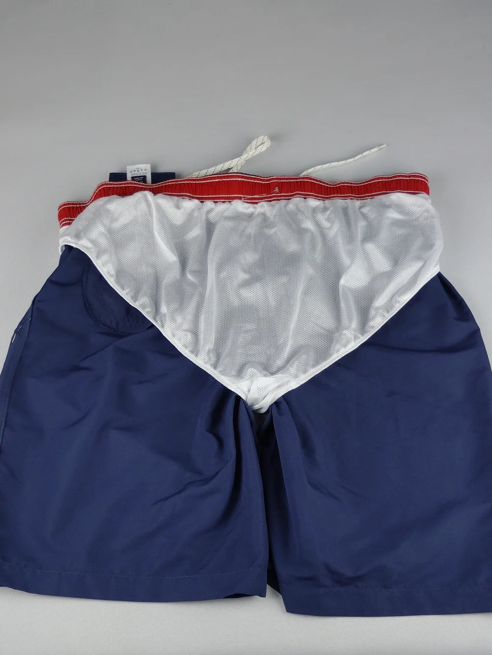 Lands' End Navy Swim Trunks .